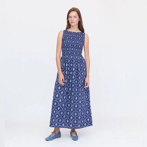 NWT NIB Hill House Home The Cosima Nap Dress in Navy Trellis Size XS